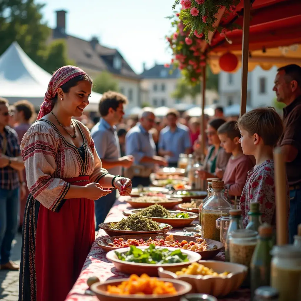 Vérnyomásmérő készülék és gyógynövények egy asztalon.